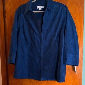 Sag Harbor Women's Faux Suede Button Down Shirt/Jacket